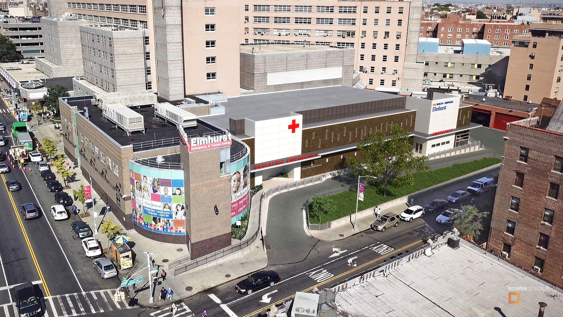 Elmhurst Hospital architectural addition in NY.