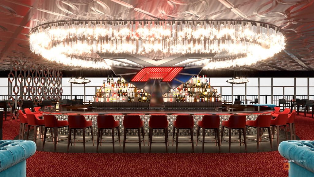 Final beautiful rendering of the F1 bar in Las Vegas, NV.