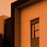 Close up of a 3D rendered building.