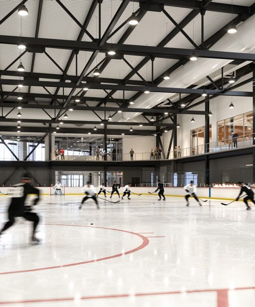 3D interior rendering of the new hockey team in SLC.